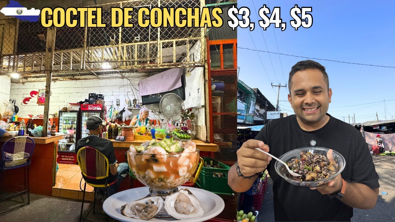 DELICIOSOS COCTELES DE CONCHAS Y CAMARON EN EL MERCADO CENTRAL
