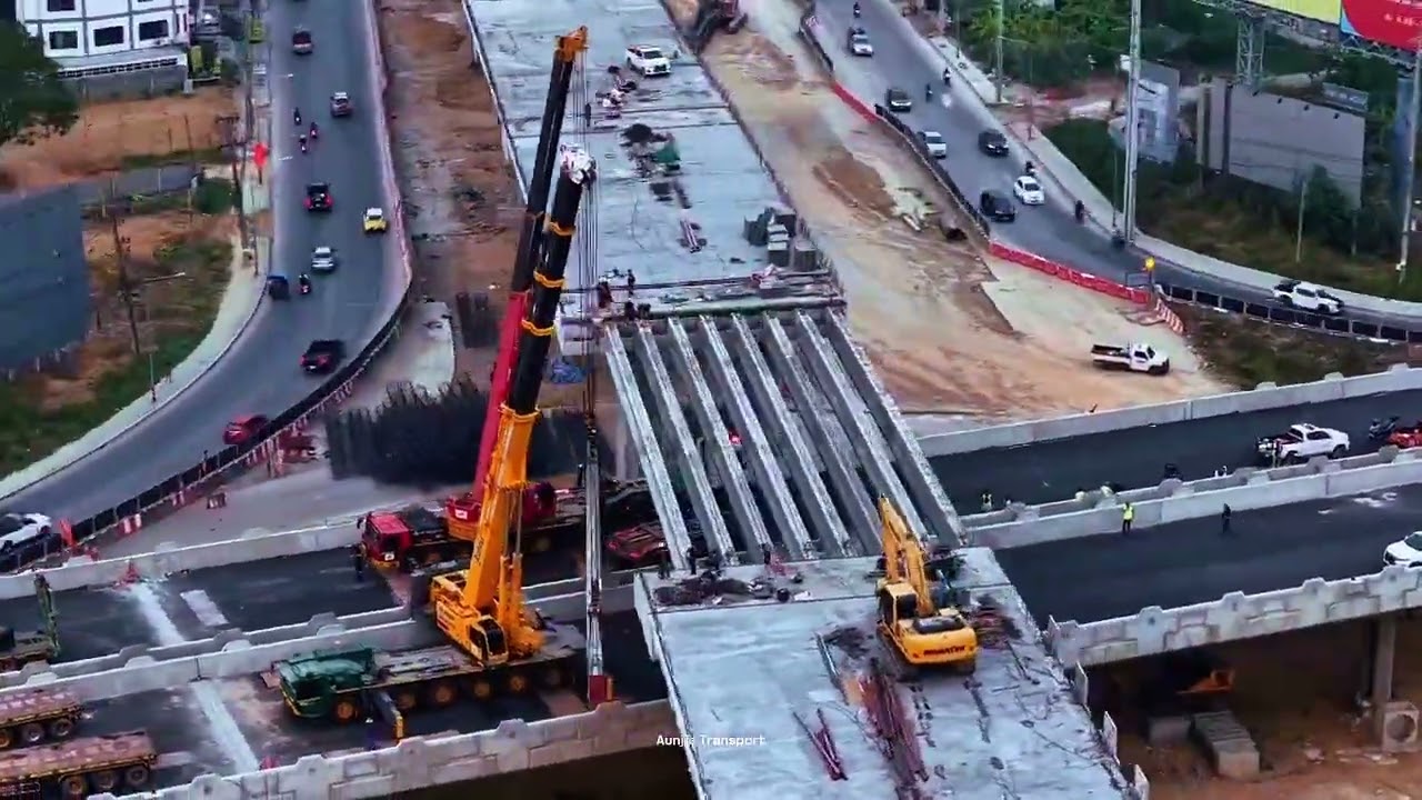 งานยกติดตั้งคาน i girder 35 m.