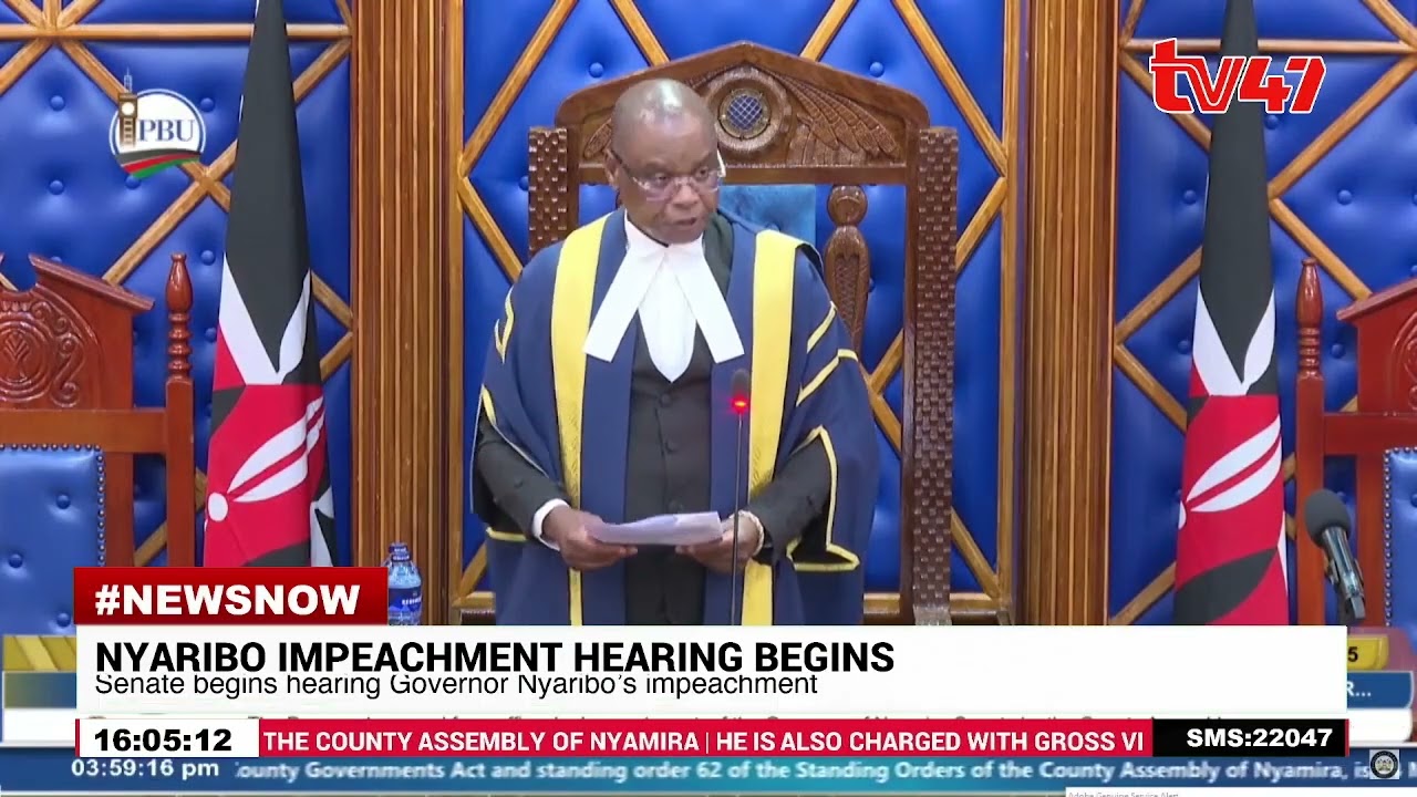 Senate begins hearing Gov. Nyaribo&rsquo;s impeachment; Nyaribo presents 8 witnesses in impeachment case