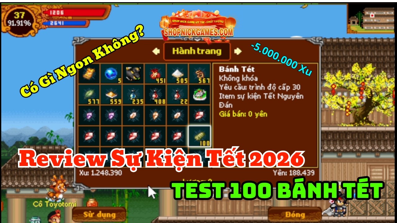 Review 100 Bánh Tét Sự Kiện Tết Năm Mới 2026 Có Gì Ngon Không | Ninja School Online