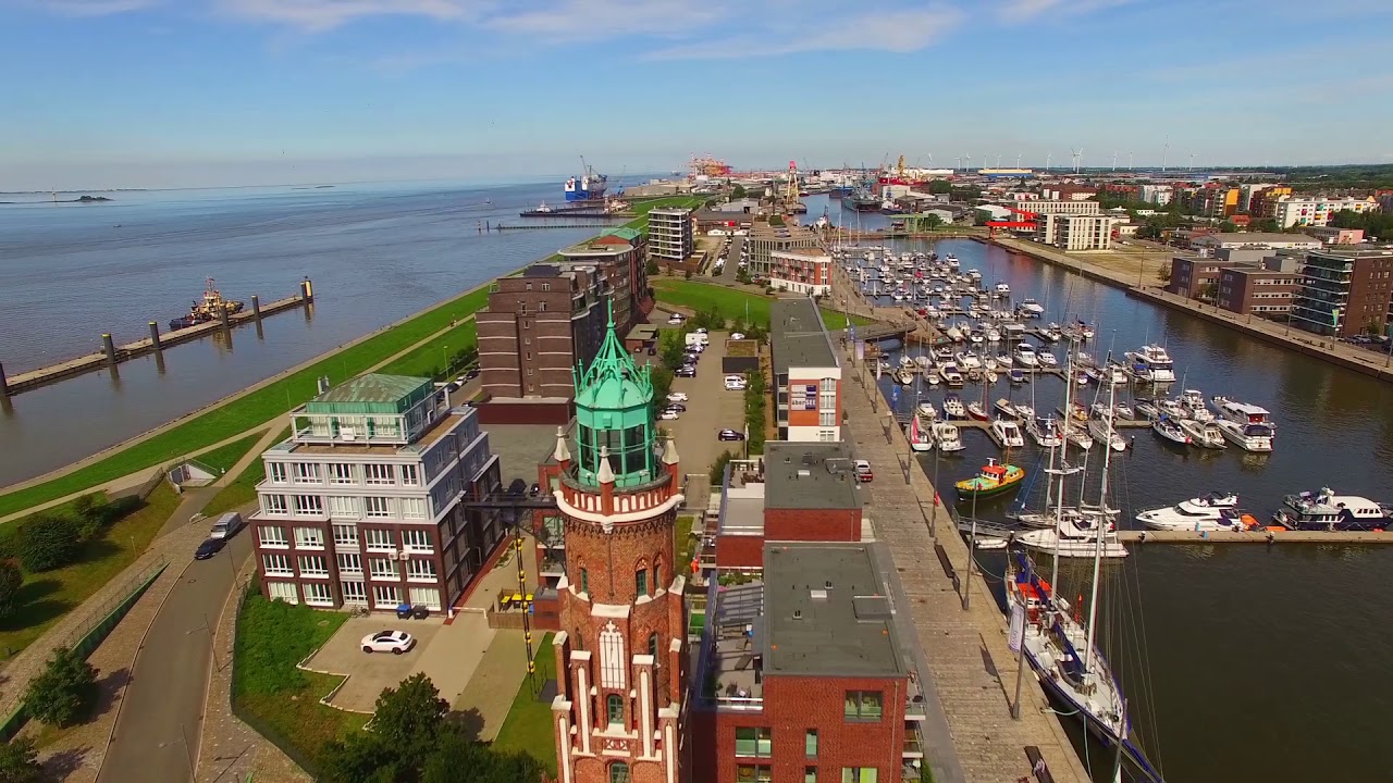 Bremerhaven 2018 HD Am Deich im Sommer mit Drohne