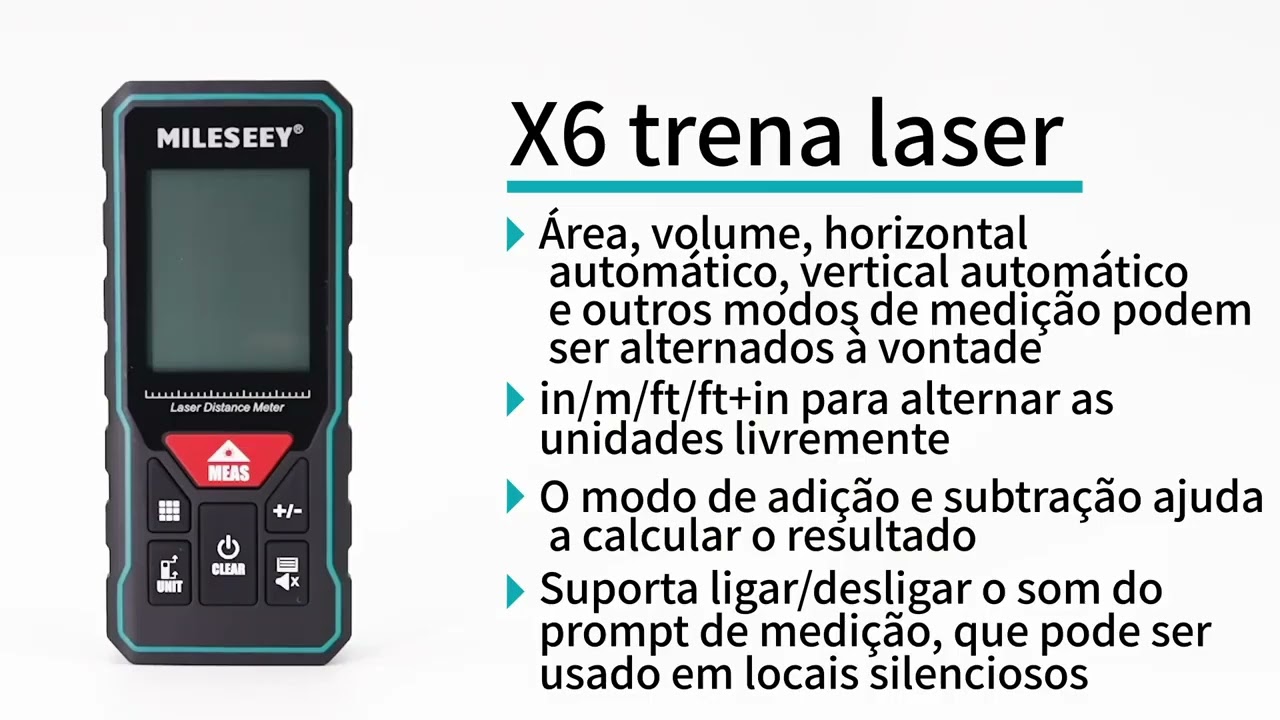 Trena Laser Mileseey X6 Recarreg&aacute;vel (Apresenta&ccedil;&atilde;o)