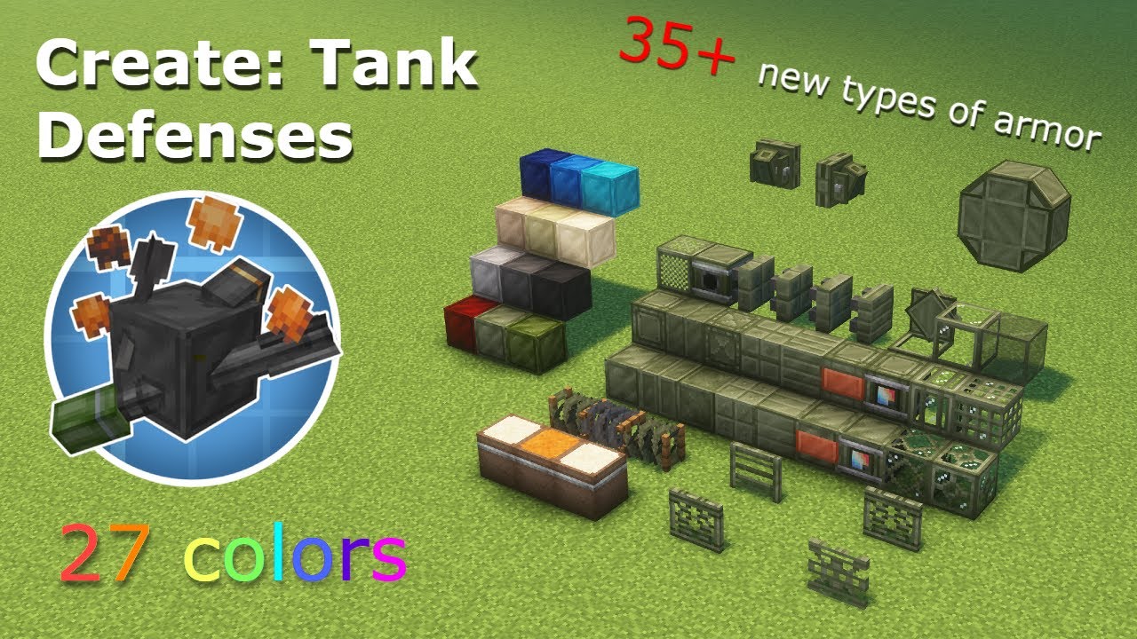 Create Tank Defenses - more armor for your vehicles in Minecraft