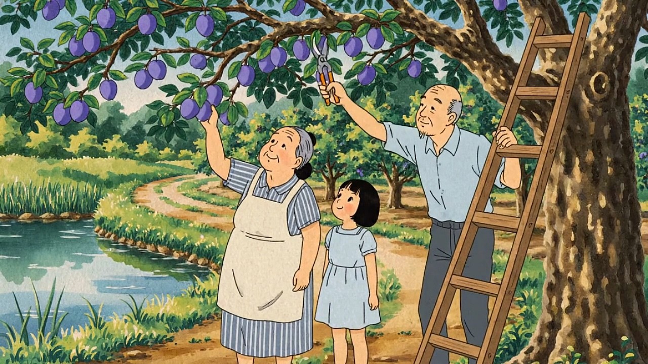 summer orchard harvest in rural korea with grandparents | from garden to table | ghibli cooking asmr