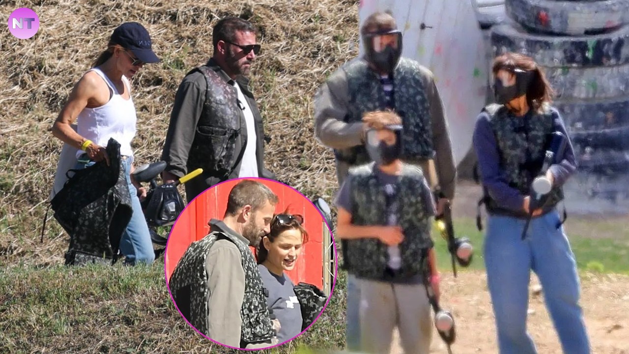 Jennifer Garner and Ben Affleck reunited and cuddled up at their son's paintball birthday party now