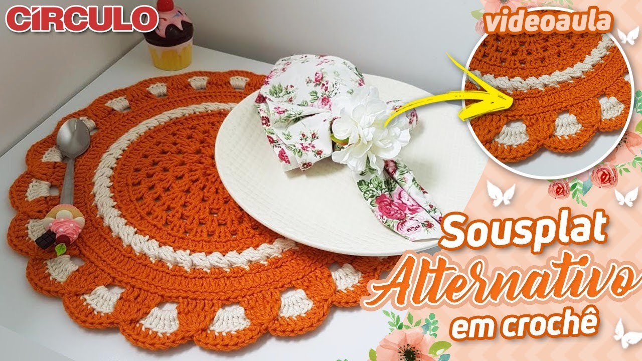 Sousplat Fácil Alternativo em Crochê / com 160 gramas SUPER ECONÔMICO.