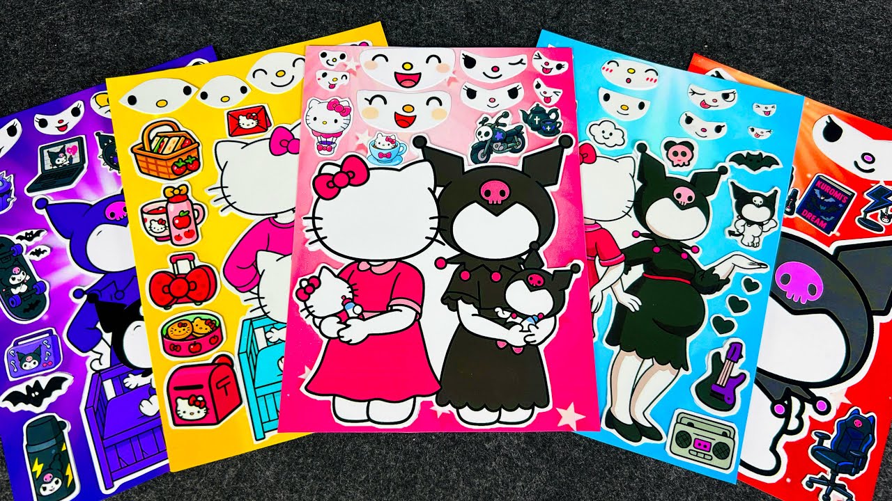 Watch Me Create a Kawaii Sticker Journal with Kuromi, Hello Kitty & My Melody 🩷 (So Satisfying!)