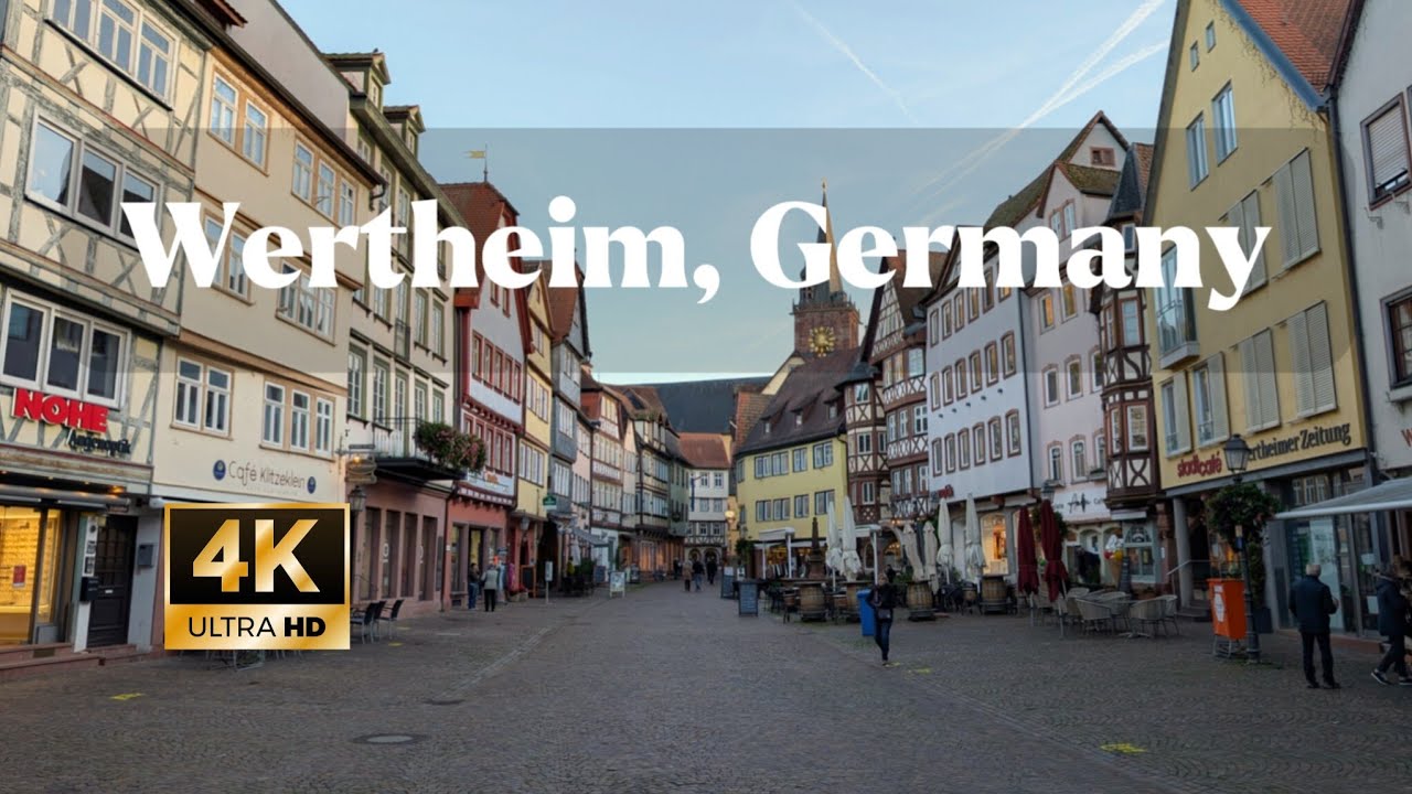 Walking Tour in Wertheim Germany, 4K 
