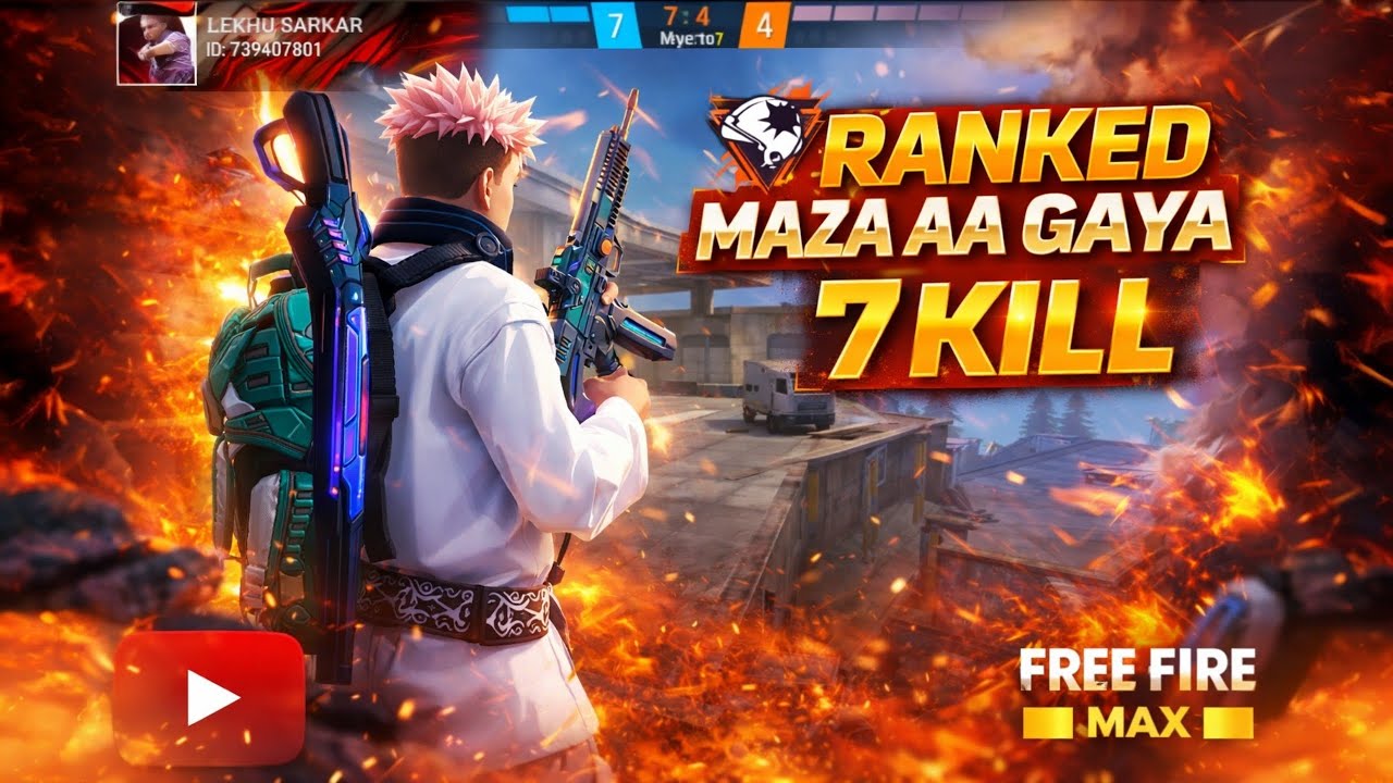 Free Fire Ranked Match 7 Kill mere sath hi kyu hota h yaar # sarkar gaming support please 
