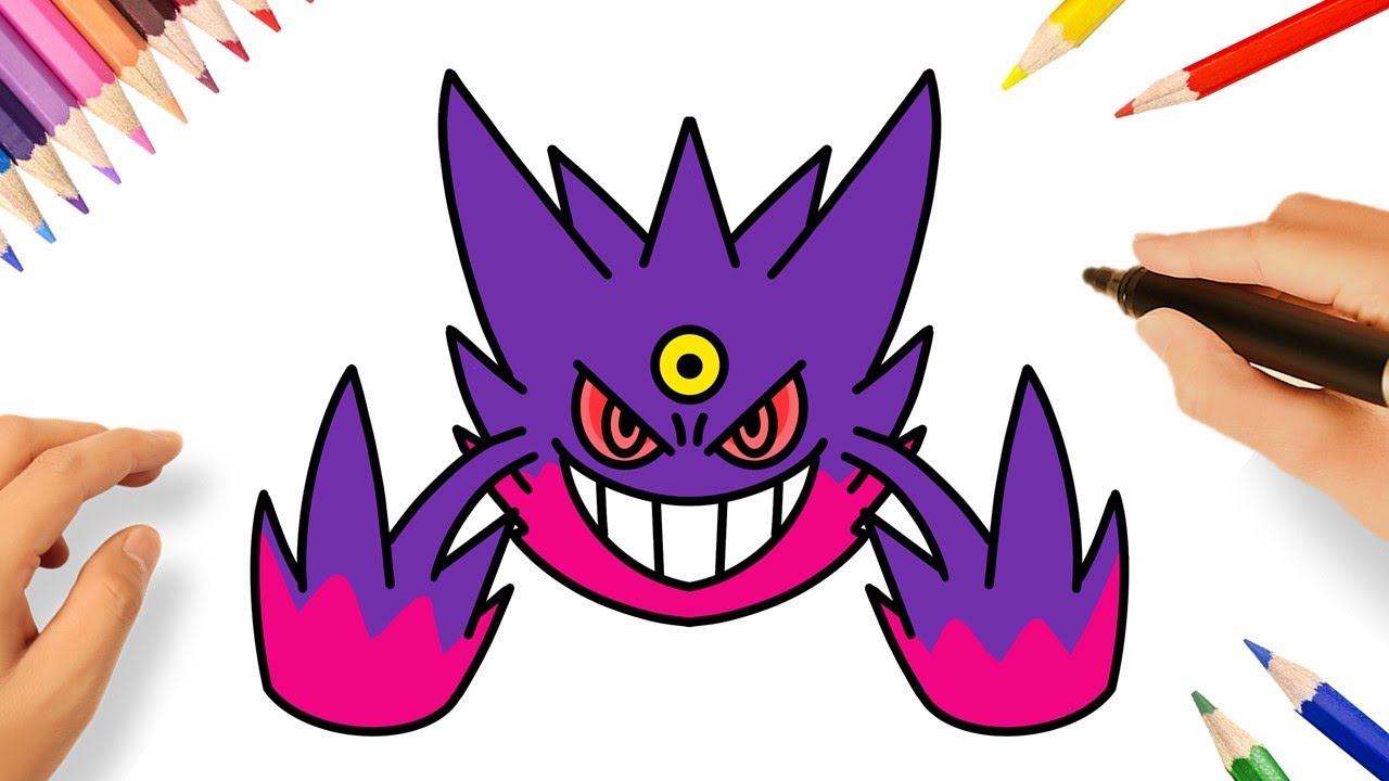 COMO DESENHAR O MEGA GENGAR 🟣