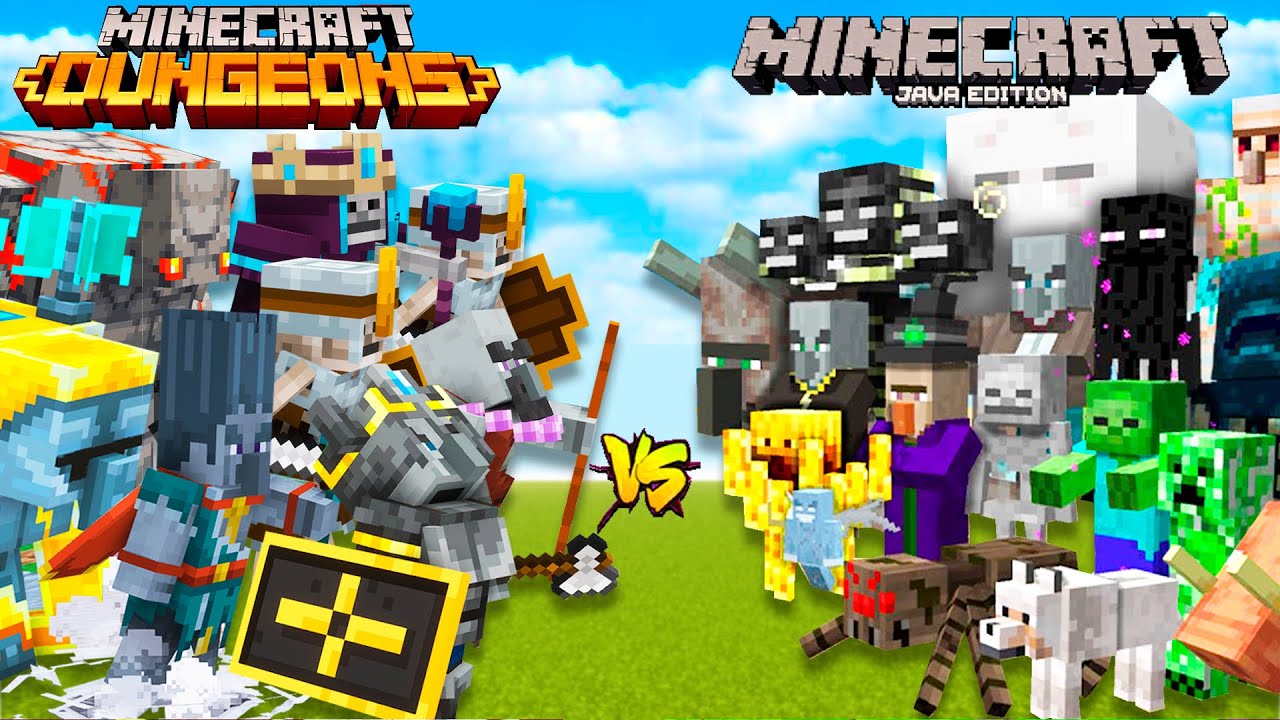 Minecraft Java Mobs vs Minecraft Dungeons Mobs | Minecraft Mob Battle