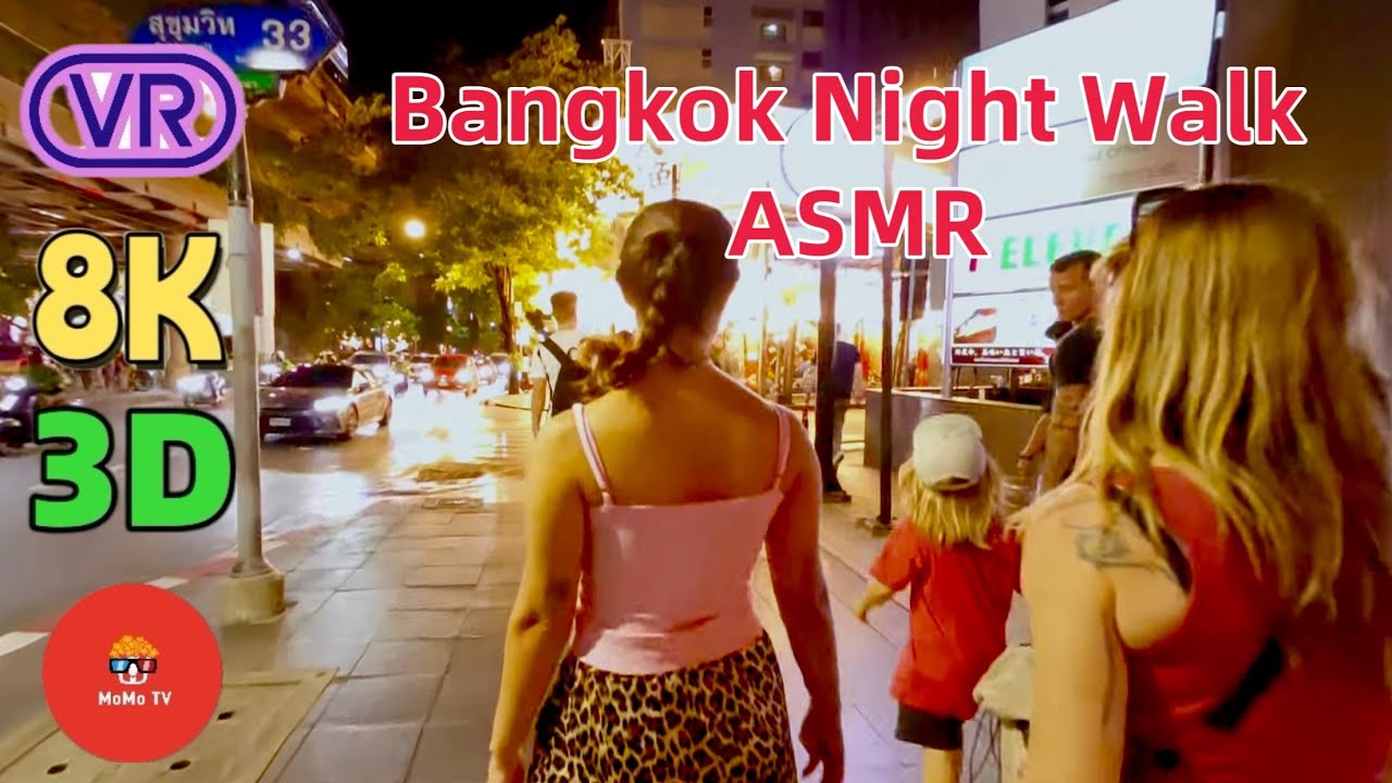 Bangkok Night Walk ASMR | From Phrom Phong to Asok | 8K City Ambience • Street Food & Nightlife
