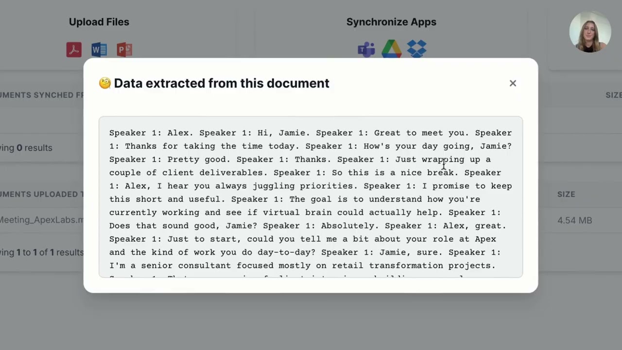 Transcribe audio with VirtualBrain