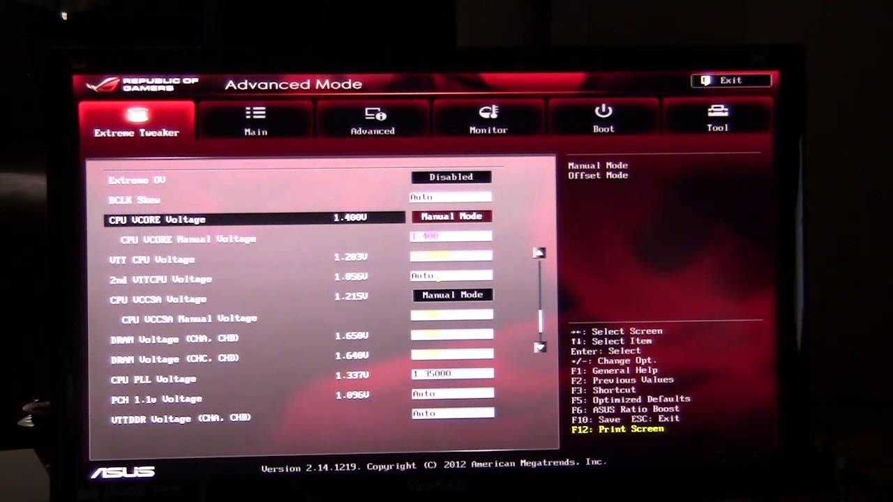 ASUS Rampage IV Formula BIOS Overview