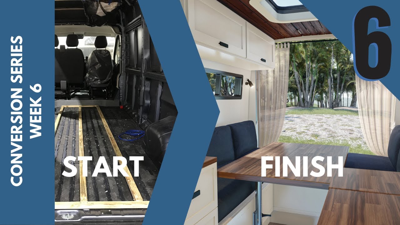 WEEK 6 | Ceiling slats, worktop, windowsills and table | START to FINISH Van Conversion Series