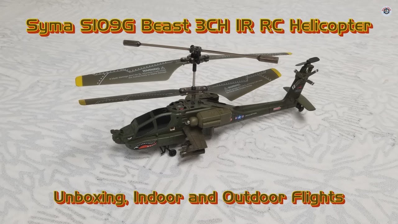 Syma S109G Beast 3CH Infrared RC Helicopter - Unboxing, Indoor and Outdoor Flights