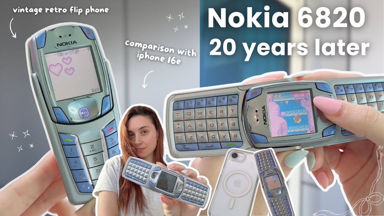 Nokia 6820 🌸⏳retro flip phone 20 years later, aesthetic overview & iPhone 16e comparison
