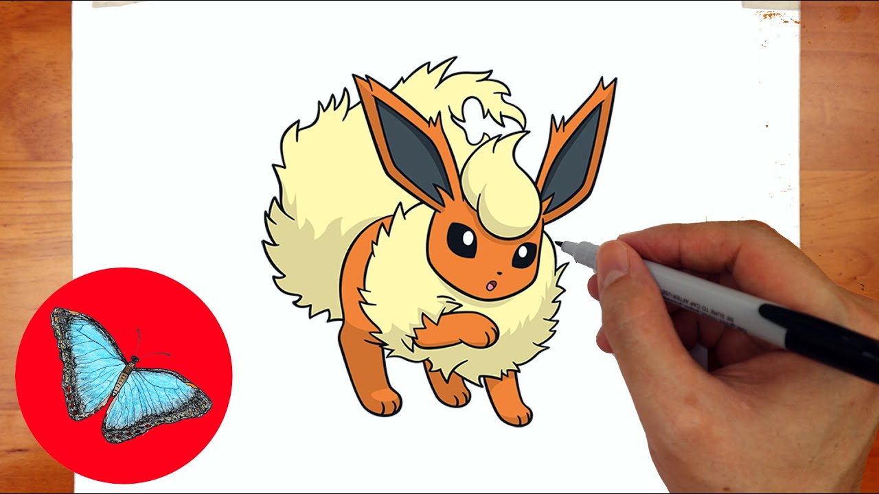 How To Draw Pokemon - Flareon Step by Step