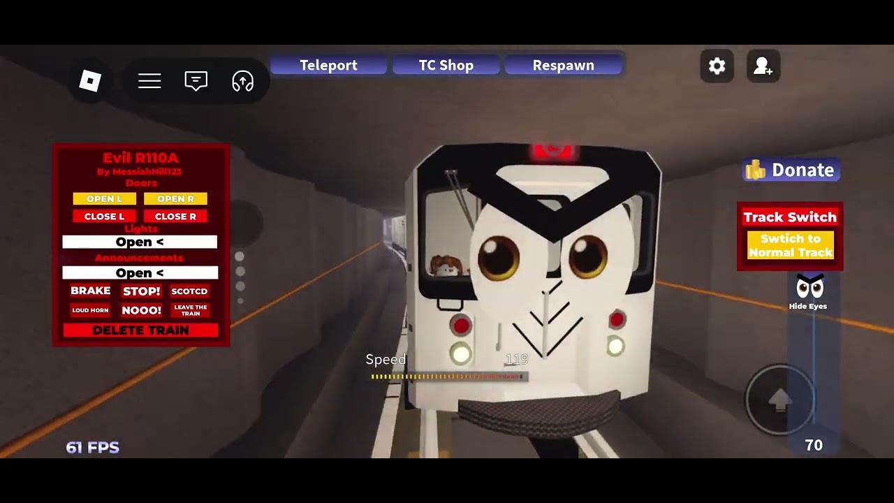 Evil r110a in the secret room(Roblox transit city 3)