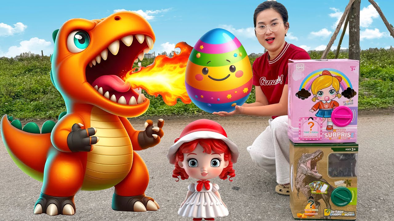 Changcady review mở hộp mù khủng long, hộp mù búp bê