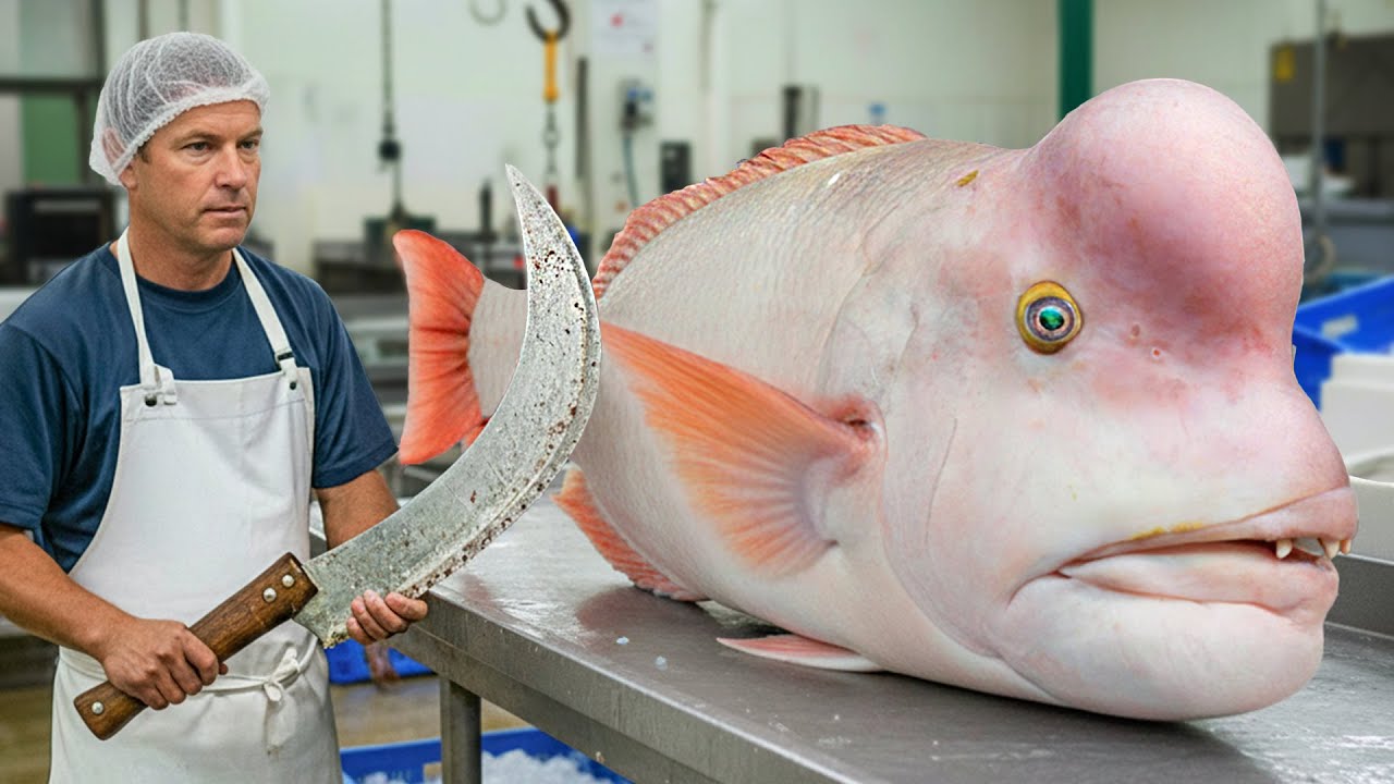 Amazing Masterful Cutting Skills - Giant Asian Sheepshead Wrasse | Fastest Knife Skills In The World