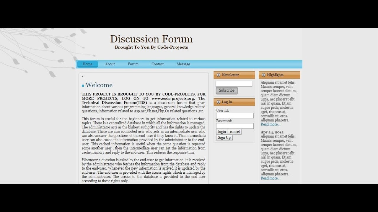 ONLINE DISCUSSION FORUM SITE USING PHP | Source Code & Projects