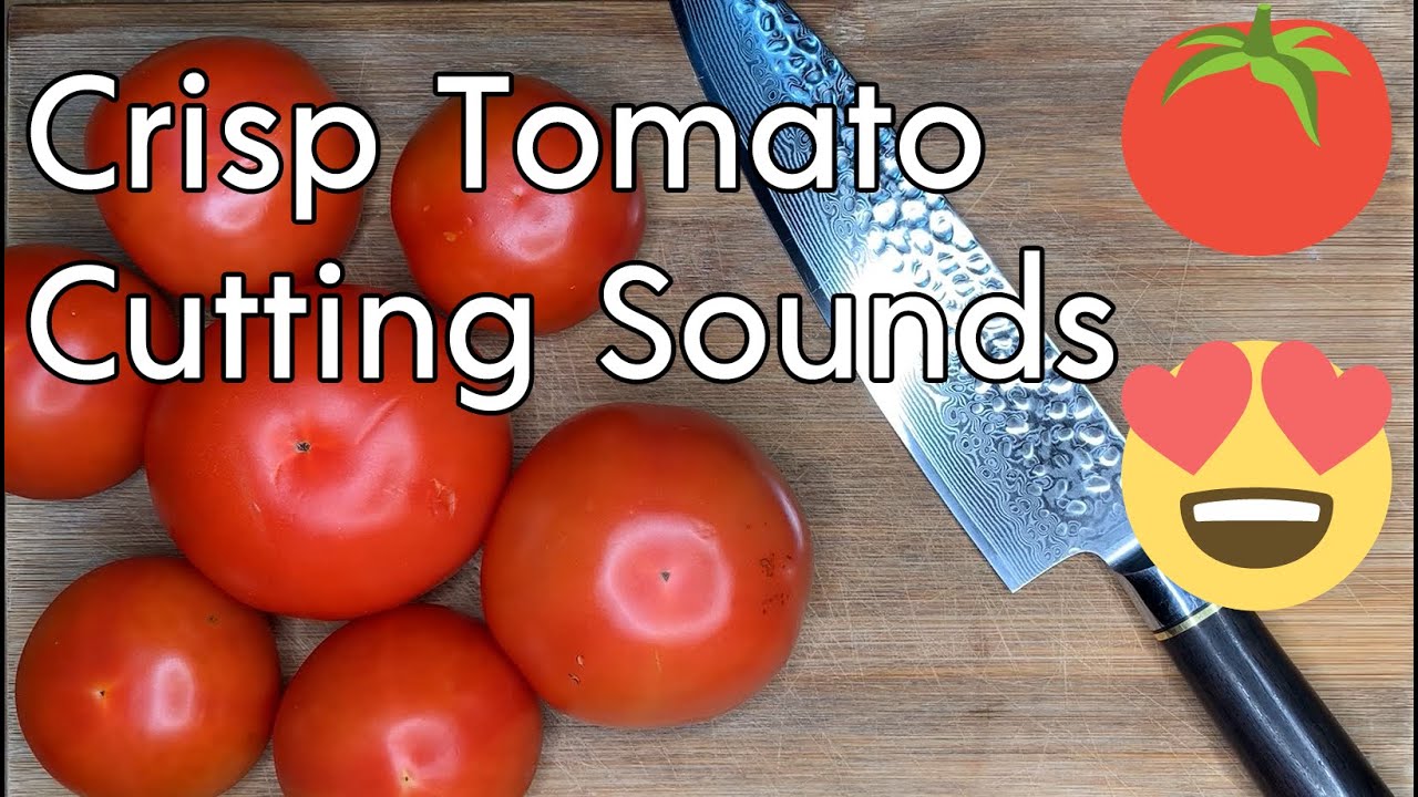 The Most Satisfying Knife Sounds From The Crispest Tomatoes - CUTTING ASMR