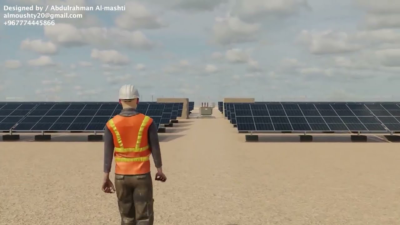 3D Simulation for 936kwp Photovoltaic system Jinko 610 w total 1536 panels 8 Sungrow inverters