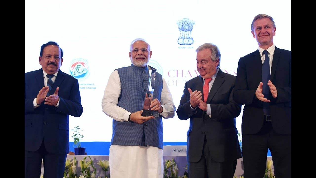 PM Narendra Modi recieves United Nations' 'Champions of the Earth' Award 2018
