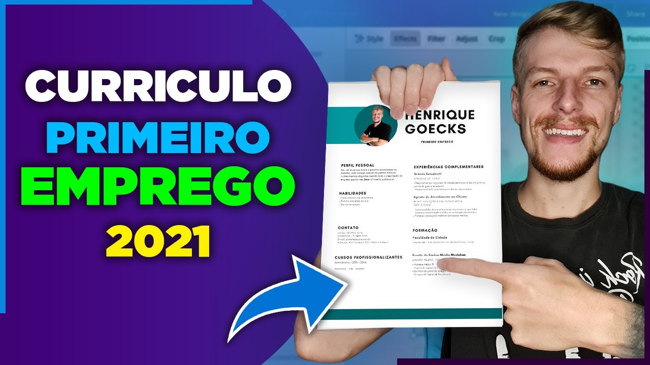 🤩[GRATUITO] COMO FAZER UM CURRICULO PARA PRIMEIRO EMPREGO - 2021!