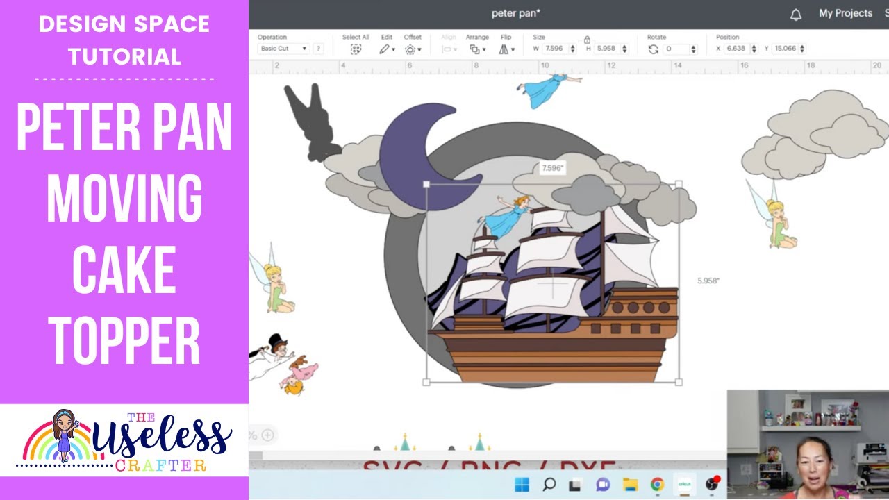 Peter Pan Moving Cake Topper | Cricut Design Space Tutorial | The Useless Crafter