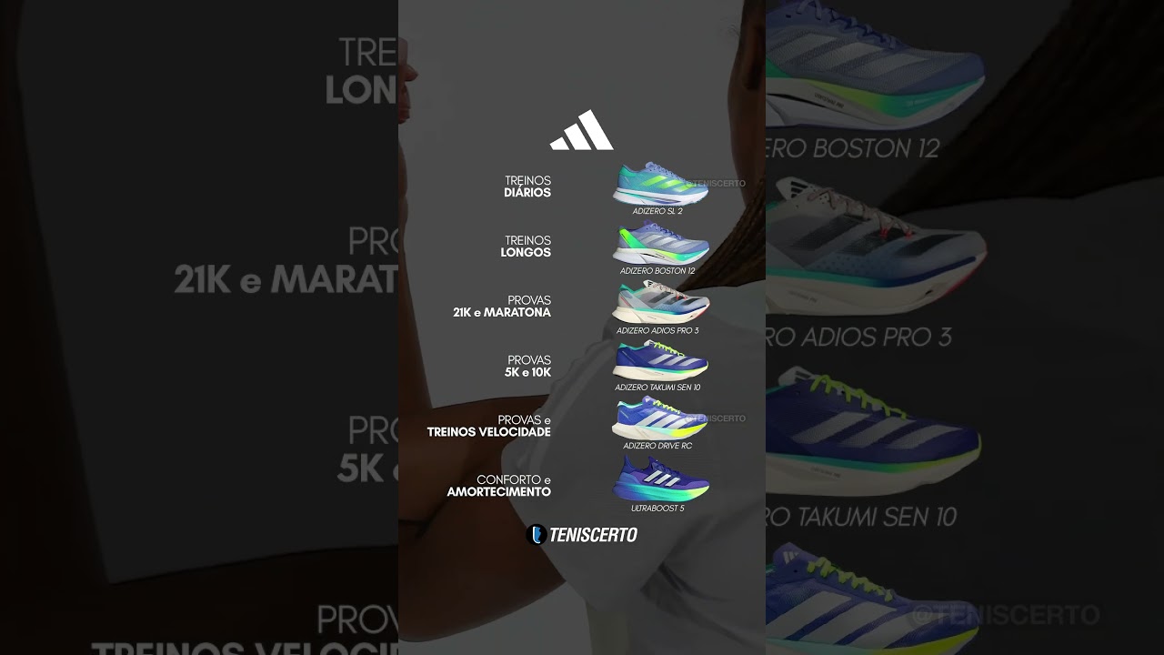 MELHORES T&Ecirc;NIS DA ADIDAS para cada DIST&Acirc;NCIA 👟