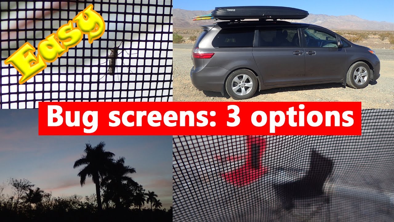 Bug screen window covers (van conversion and car camping)