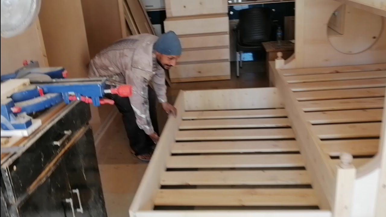 عرض سرير عموله بدورين 3×1 خشب