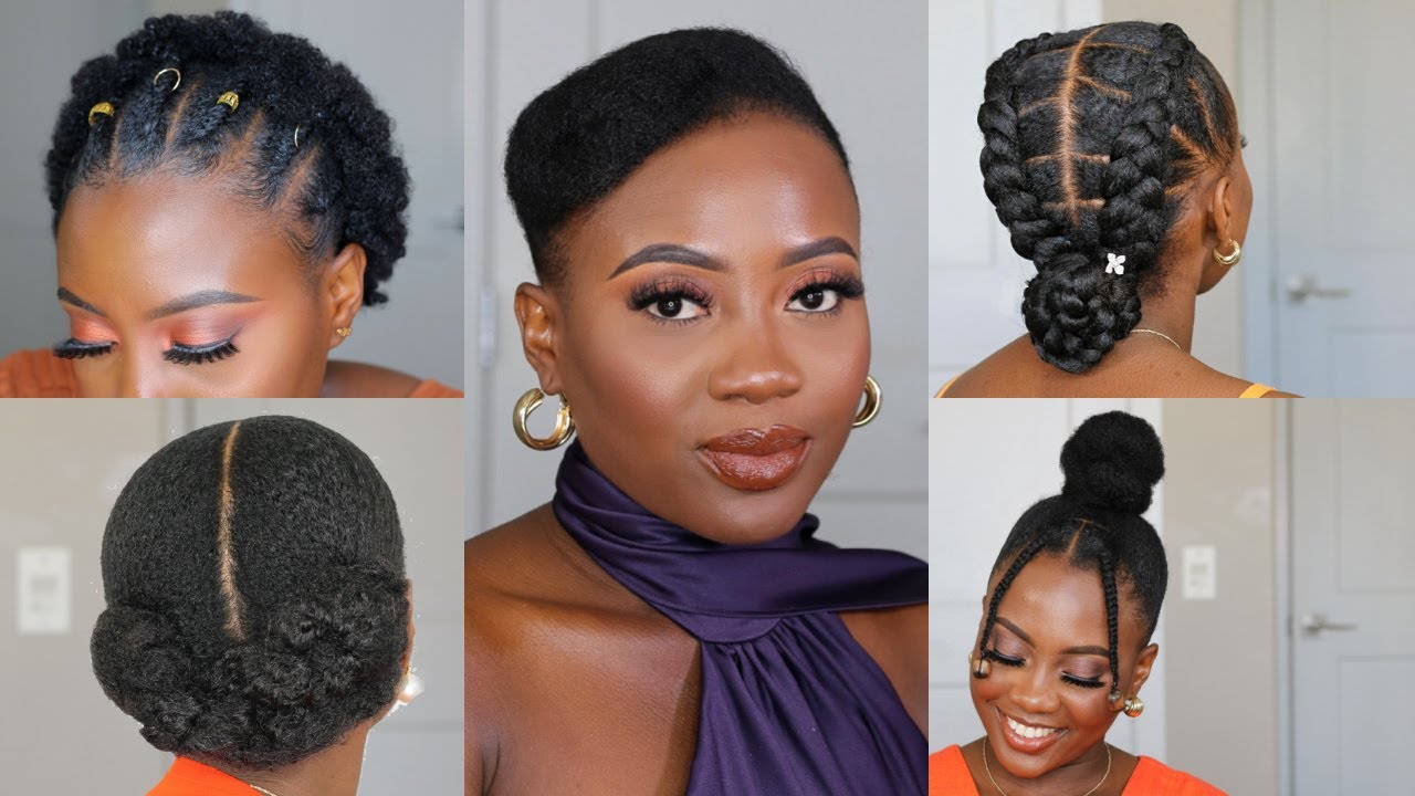 4C Hairstyles For Short Hair | Simple for school & work 👸🏿