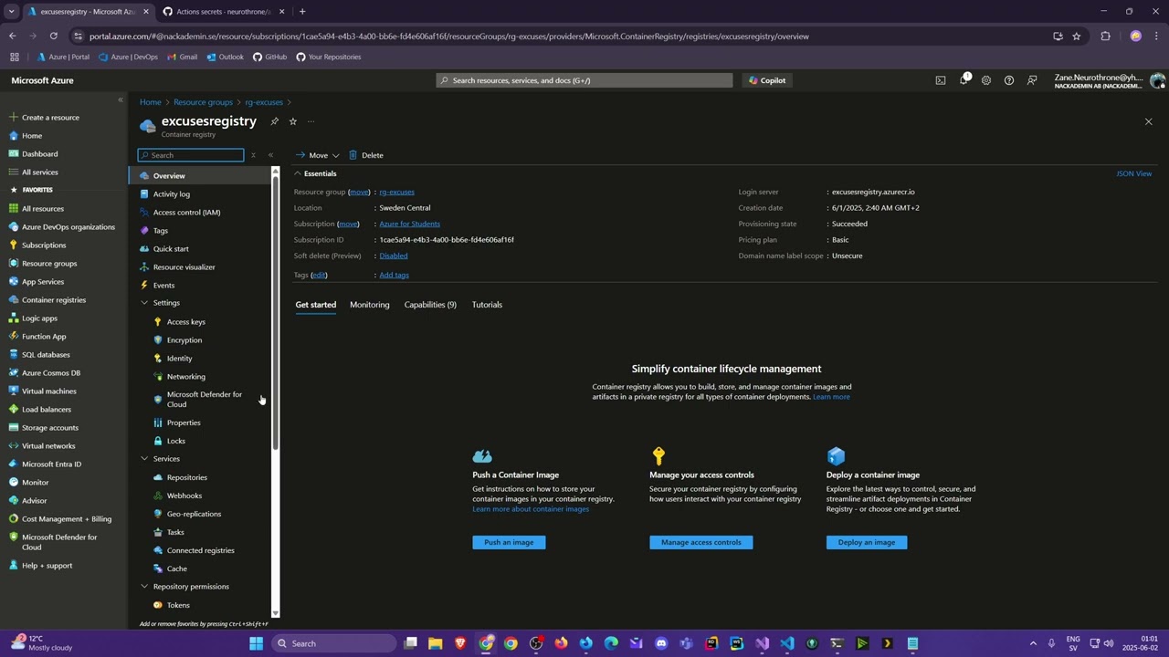 15. CI/CD for .NET API: Push Docker Image to Azure via GitHub Actions