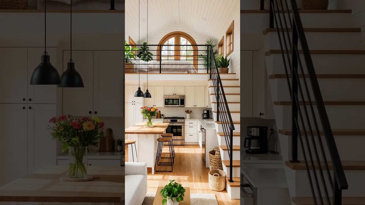 Cozy Farmhouse Tiny Home Interior &ndash; Rustic Charm in Small Spaces ✨ #tinyhome #tinyhouse #homedecor
