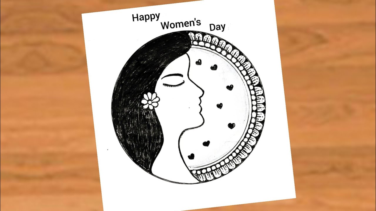 Women's Day Special Mandala Art/Women's Day drawing/Step by step/Happy Women's Day.