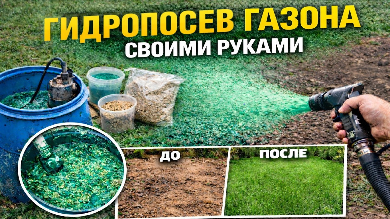 Жидкий газон. Гидропосевная установка своими руками.