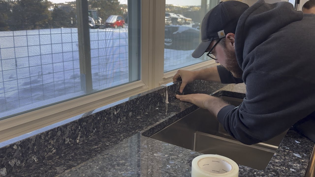 Blue Pearl Granite Countertops Installed #yellowstone #countertops