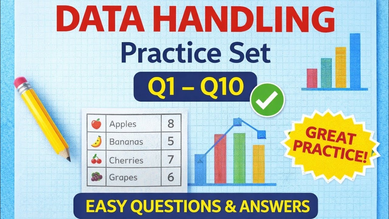 Class 3 Maths Olympiad | Chapter 9 Data Handling | Practice Set Part 1 (Q 1 –Q10)