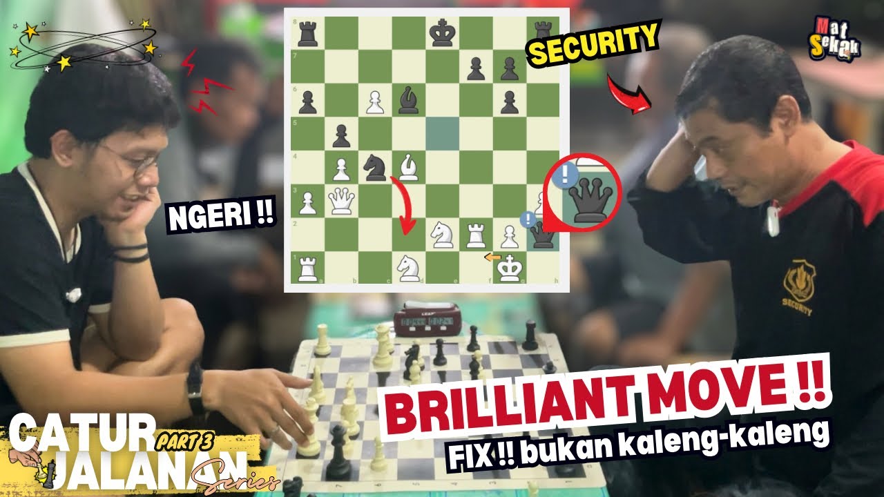 BLUNDER BERUJUNG FATAL !! Lawan security ! Dari menang bisa langsung kalah !! Catur jalanan