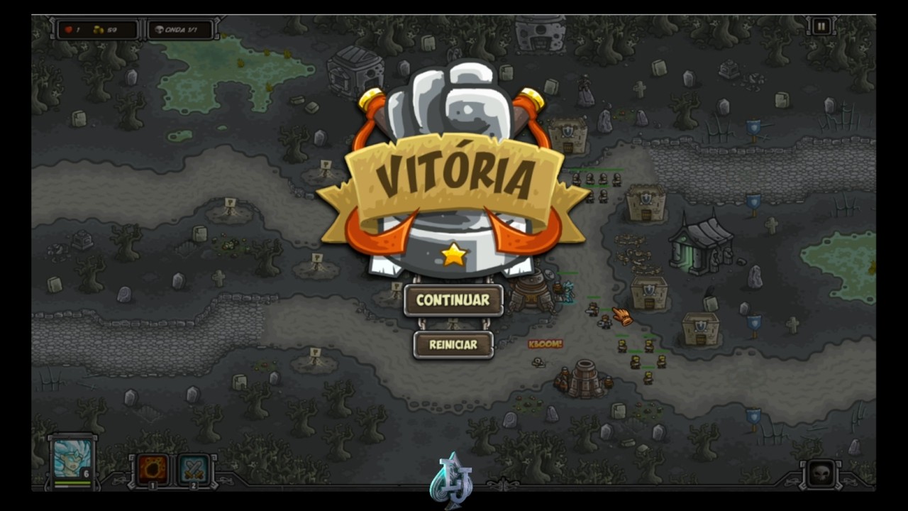 Kingdom Rush 1 - Fase: Necrópoli Antiga - Ferrenho Veterano 3 estrelas!