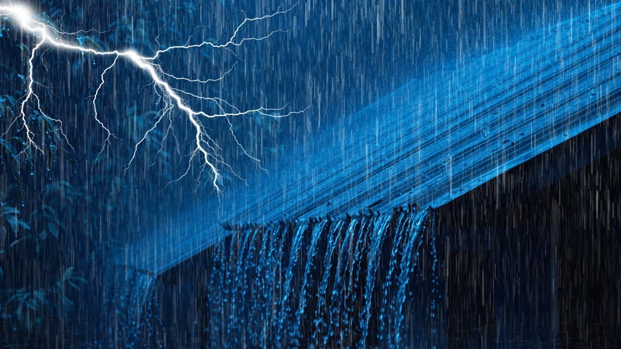Deep Rest Tonight with Torrential Rain & Rolling Thunder on Fragile Tin Roof in Dark Forest Night
