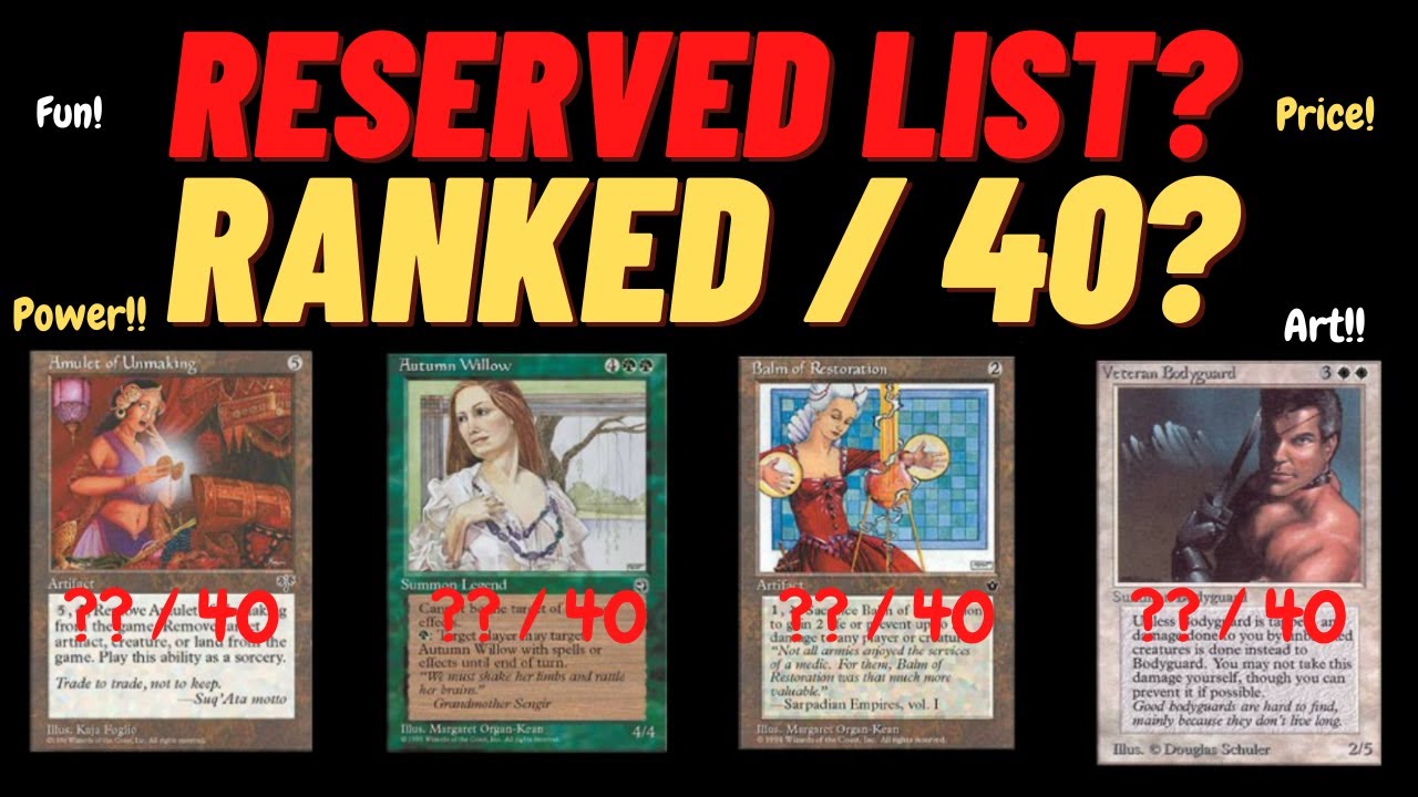 All Reserved list cards ranked out of 40! #Part 1 / Magic : The Gathering