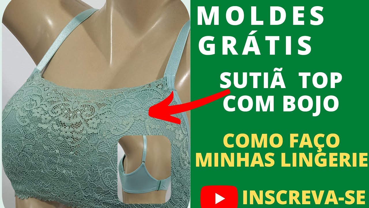 SUTIÃ TOP COM BOJO#MOLDES GRÁTIS