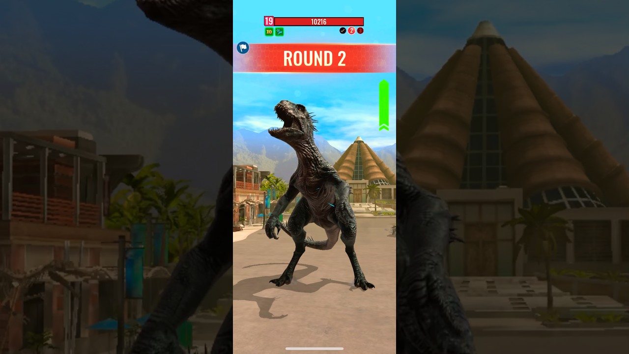 Scorpius rex roar sound on scorpion rex boss raid [jurassic world alive]