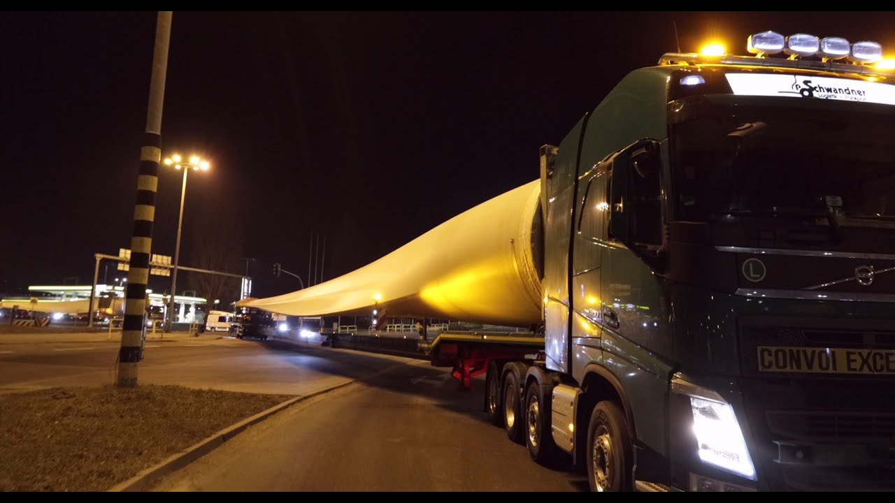 Transport elementów wiatraków do Pasłęka