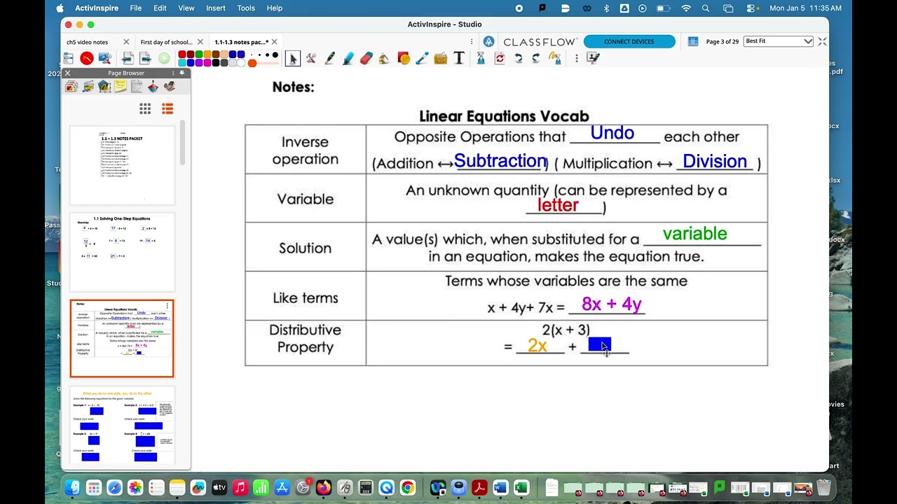 1.1 Solving One-Step Equations