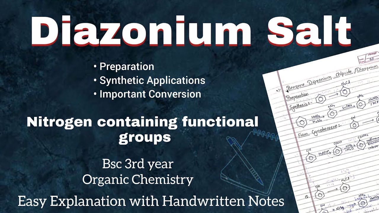 Benzene Diazonium Chloride – Preparation & Reactions | Nitrogen Containing Compounds | BSc Chemistry